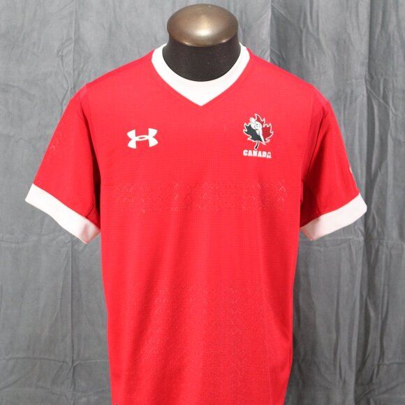 Team Canada Rugby Jersey - Home Red Jersey by Under Armour - Men's Large - Picture 3 of 9
